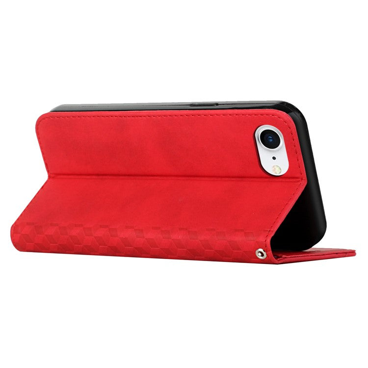 For iPhone 16e Wholesale Cell Phone Stand Case Magnetic Closure PU Leather Cover - Red