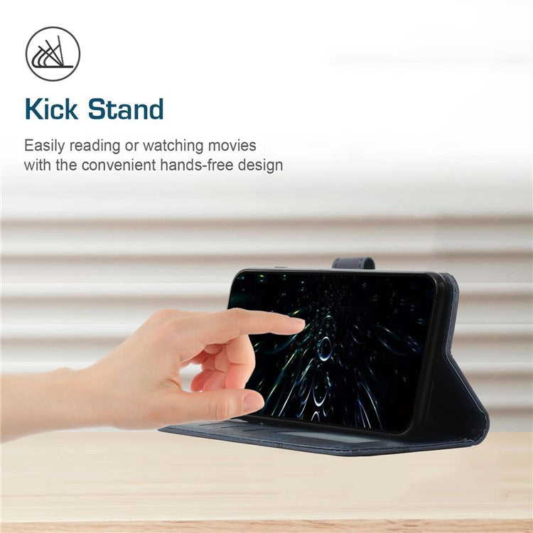 For iPhone 16 Case Stand Flip Protective Leather Phone Cover - Sapphire
