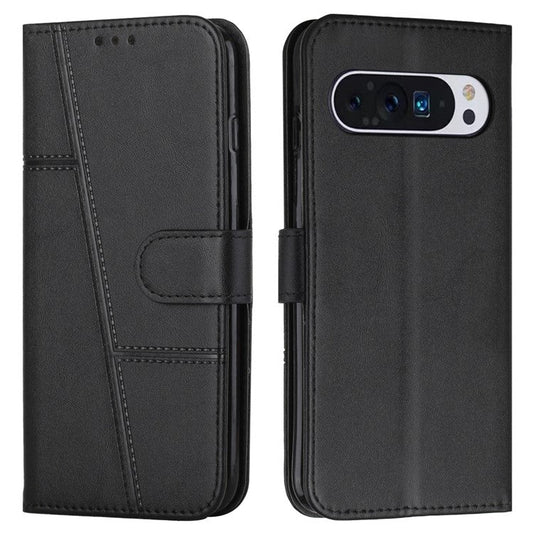 For Google Pixel 9 Pro XL Case Full Protection Card Slots Stand Leather Phone Cover - Black