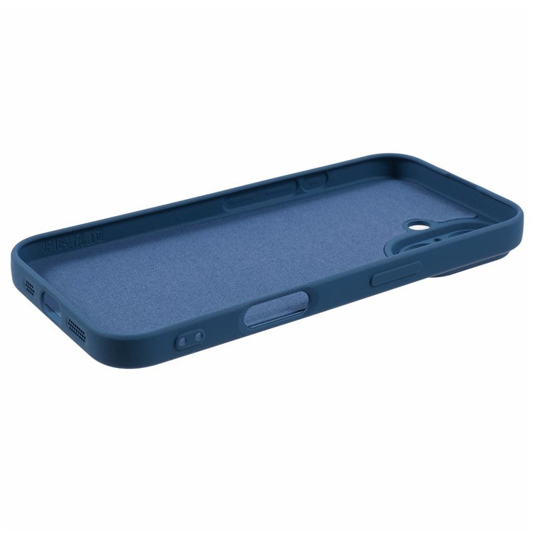 For iPhone 16 Case Fiber Lining TPU Soft Touch Phone Cover Drop Protection - Sapphire