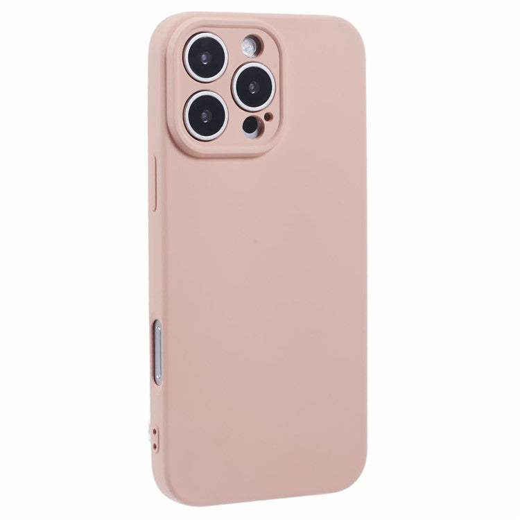 For iPhone 16 Pro Case TPU Back Soft Anti-Scratch Fiber Lining Phone Cover - Pink