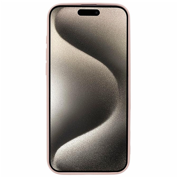For iPhone 16 Pro Case TPU Back Soft Anti-Scratch Fiber Lining Phone Cover - Pink