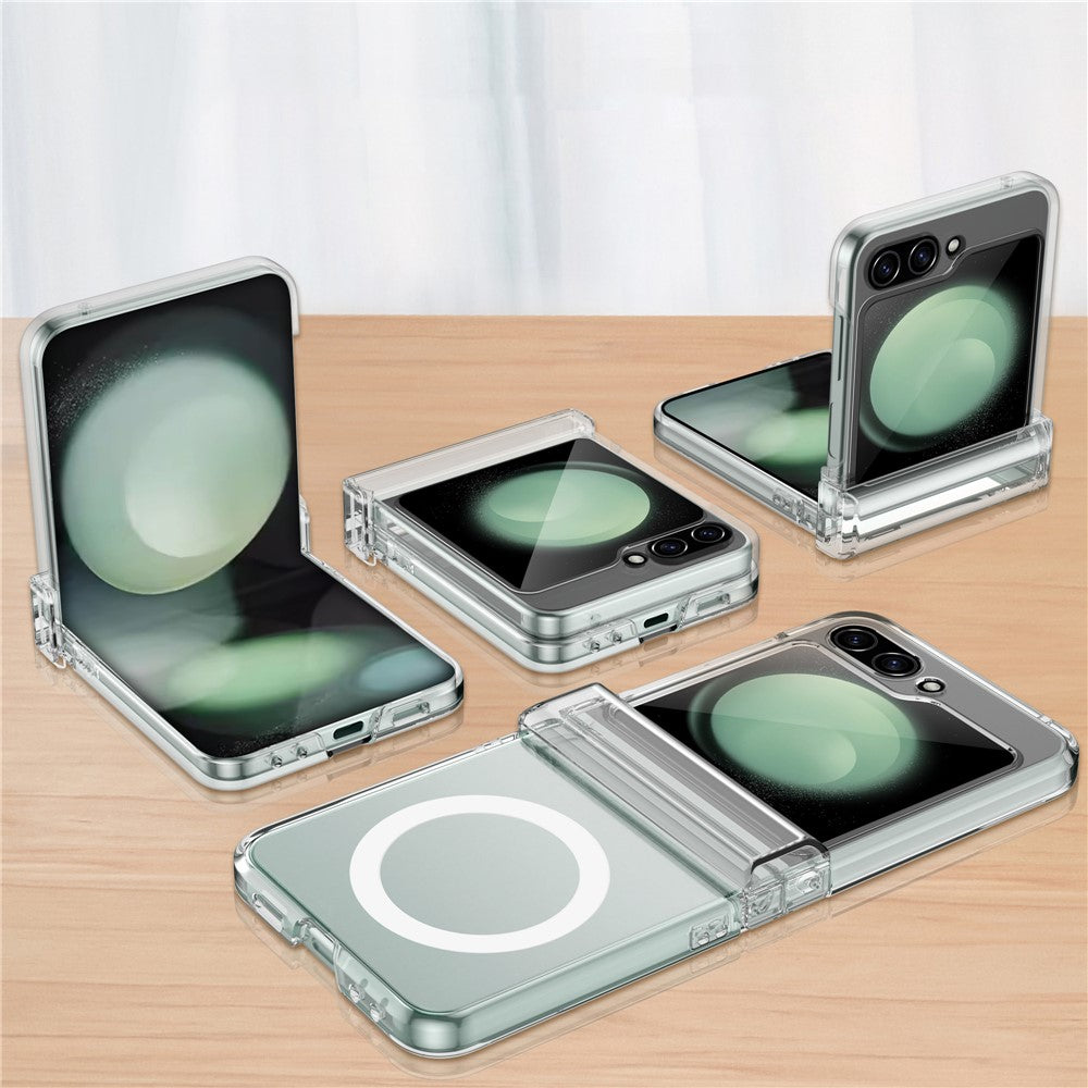 For Samsung Galaxy Z Flip7 FE 5G / Z Flip6 5G Magnetic Clear Case TPU+PC Airbag Protective Phone Cover