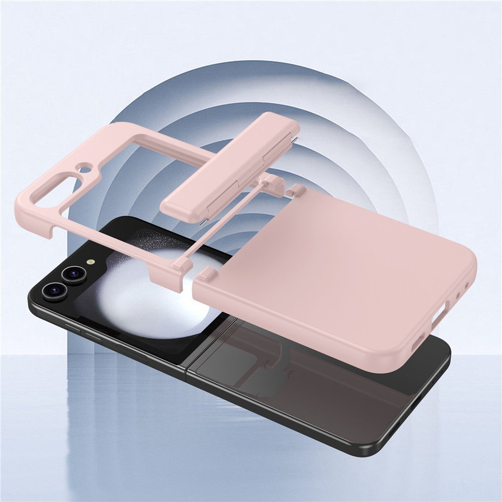 For Samsung Galaxy Z Flip7 FE 5G / Z Flip6 5G Case Hinge Protection TPU+PC Phone Cover - Pink