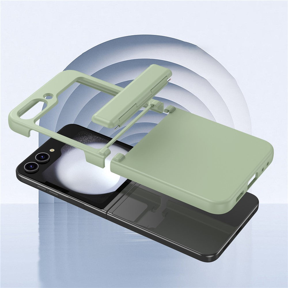 For Samsung Galaxy Z Flip7 FE 5G / Z Flip6 5G Case Hinge Protection TPU+PC Phone Cover - Green