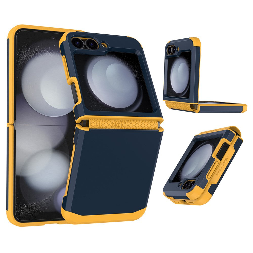 For Samsung Galaxy Z Flip7 FE 5G / Z Flip6 5G Case TPU+PC Phone Cover with Hinge Protection - Dark Blue