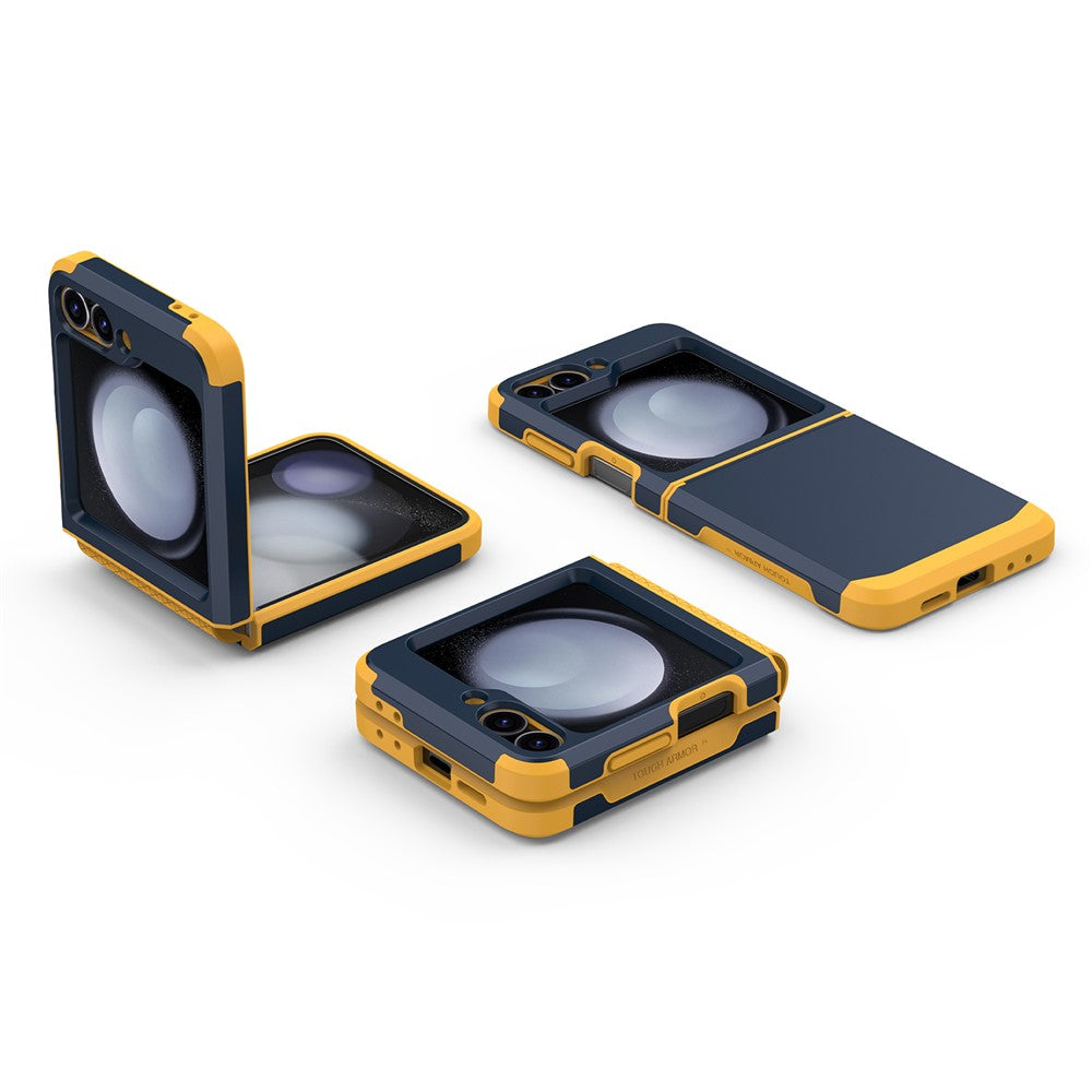 For Samsung Galaxy Z Flip7 FE 5G / Z Flip6 5G Case TPU+PC Phone Cover with Hinge Protection - Dark Blue