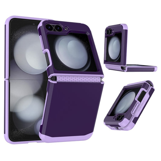 For Samsung Galaxy Z Flip7 FE 5G / Z Flip6 5G Case TPU+PC Phone Cover with Hinge Protection - Dark Purple