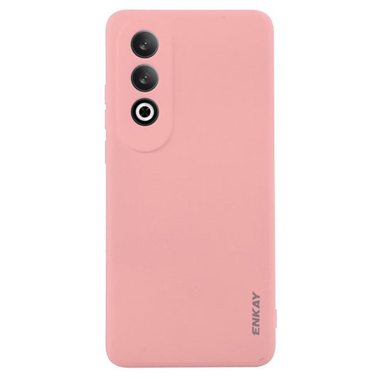 ENKAY HAT PRINCE For OnePlus Nord CE4 5G Case Straight Edge Liquid Silicone Phone Cover - Pink