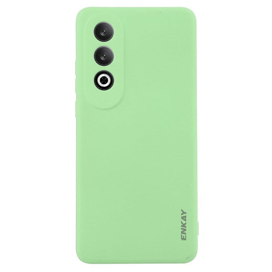 ENKAY HAT PRINCE For OnePlus Nord CE4 5G Case Straight Edge Liquid Silicone Phone Cover - Light Green