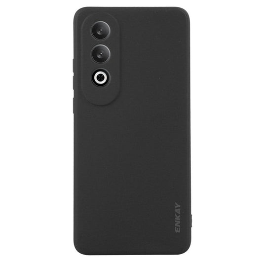 ENKAY HAT PRINCE For OnePlus Nord CE4 5G Case Straight Edge Liquid Silicone Phone Cover - Black