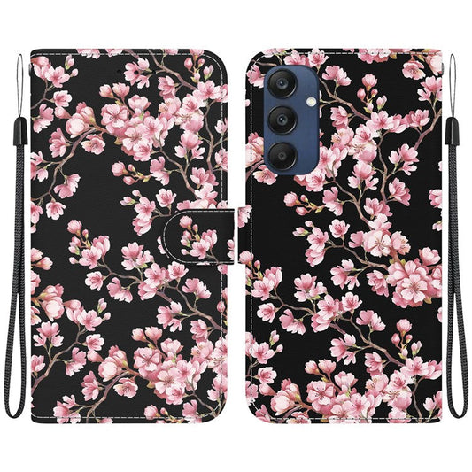 For Samsung Galaxy M35 5G Case Leather Wallet Phone Cover Pattern Printing - Plum Blossom