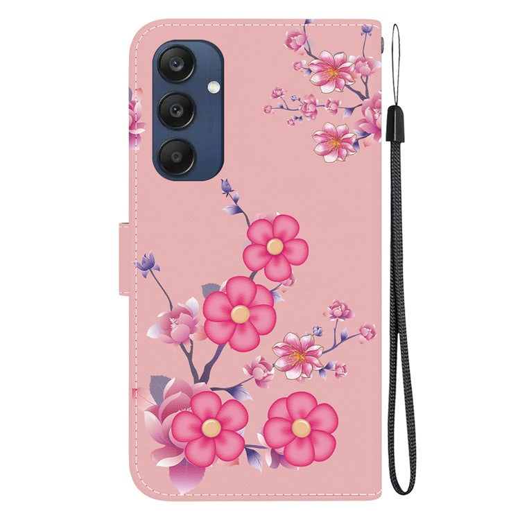 For Samsung Galaxy M35 5G Case Leather Wallet Phone Cover Pattern Printing - Sakura