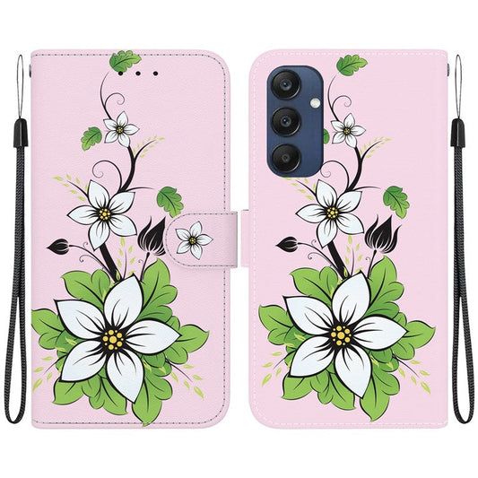 For Samsung Galaxy M35 5G Case Leather Wallet Phone Cover Pattern Printing - Lily