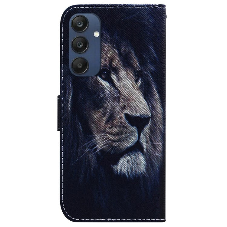 For Samsung Galaxy M35 5G Case Pattern Print Leather Wallet Phone Cover - Lion