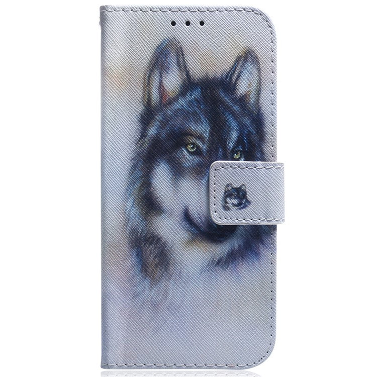For Samsung Galaxy M35 5G Case Pattern Print Leather Wallet Phone Cover - Wolf