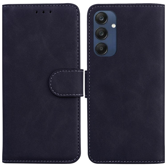 For Samsung Galaxy M35 5G Wallet Phone Case Solid Color Leather Flip Cover - Black