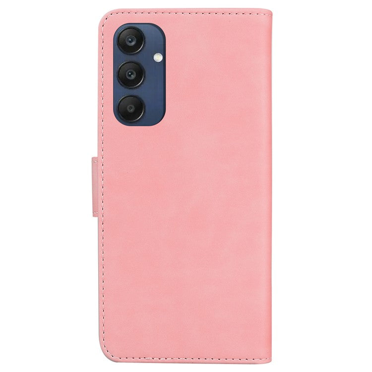 For Samsung Galaxy M35 5G Wallet Phone Case Solid Color Leather Flip Cover - Pink