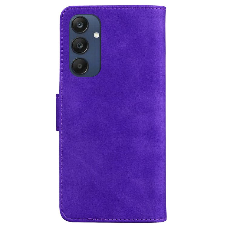 For Samsung Galaxy M35 5G Wallet Phone Case Solid Color Leather Flip Cover - Purple