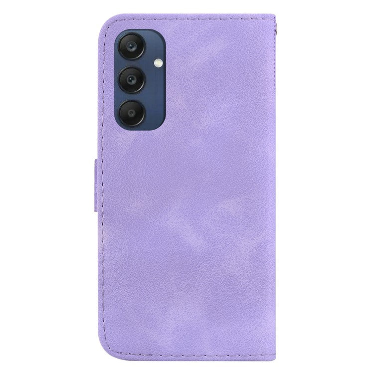 For Samsung Galaxy M35 5G Case 7-Shaped Pattern Imprint Leather Phone Cover - Purple