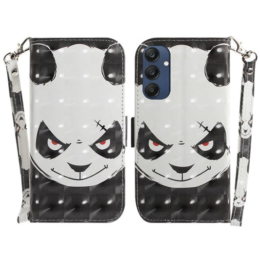 For Samsung Galaxy M35 5G Case Leather Wallet Phone Cover 3D Pattern Print - Angry Panda