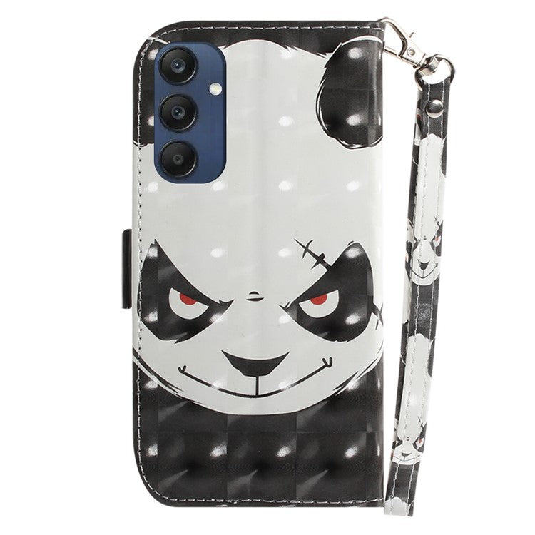 For Samsung Galaxy M35 5G Case Leather Wallet Phone Cover 3D Pattern Print - Angry Panda