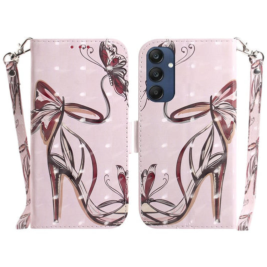For Samsung Galaxy M35 5G Case Leather Wallet Phone Cover 3D Pattern Print - Butterfly High Heels