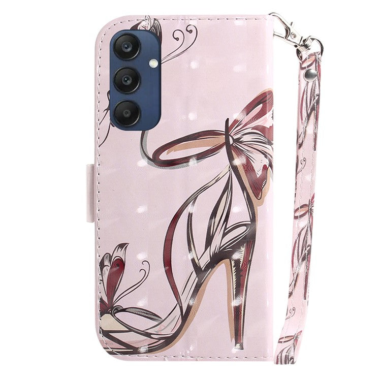 For Samsung Galaxy M35 5G Case Leather Wallet Phone Cover 3D Pattern Print - Butterfly High Heels