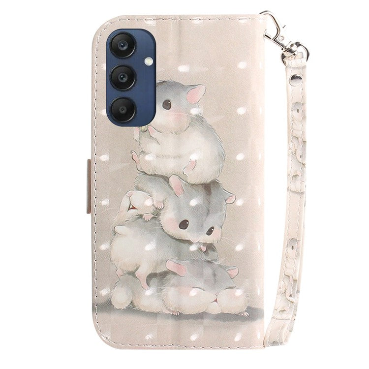 For Samsung Galaxy M35 5G Case Leather Wallet Phone Cover 3D Pattern Print - Stacking Squirrels