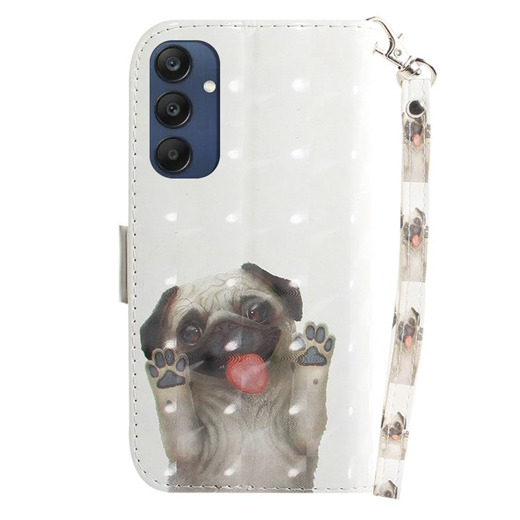 For Samsung Galaxy M35 5G Case Leather Wallet Phone Cover 3D Pattern Print - Pug