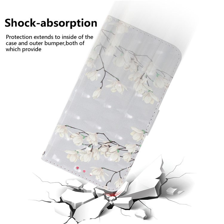 For Samsung Galaxy M35 5G Case Leather Wallet Phone Cover 3D Pattern Print - Magnolia