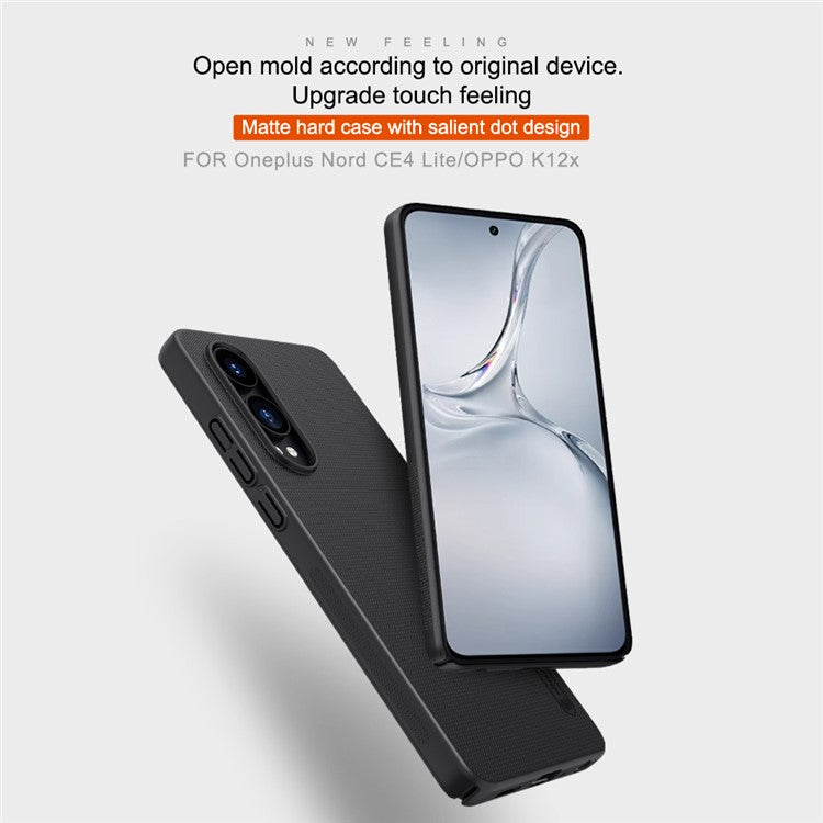 NILLKIN Frosted Shield Phone Case for OnePlus Nord CE4 Lite 5G / Oppo K12x 5G (China) Hard PC Back Cover - Blue