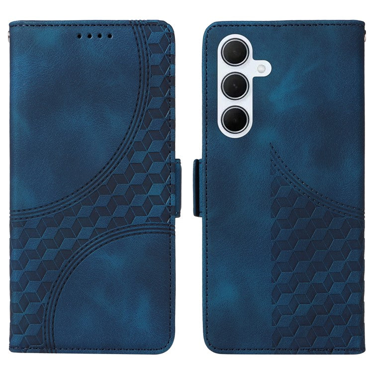 For Samsung Galaxy M35 5G Case Rhombus Starry PU Leather Phone Wallet Cover - Blue