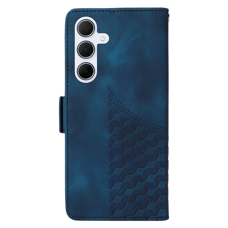 For Samsung Galaxy M35 5G Case Rhombus Starry PU Leather Phone Wallet Cover - Blue