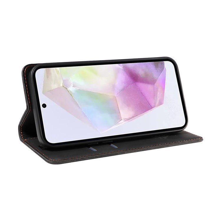 BETOPNICE 003 For Samsung Galaxy M35 5G Leather Case RFID Blocking Wallet Phone Cover - Black