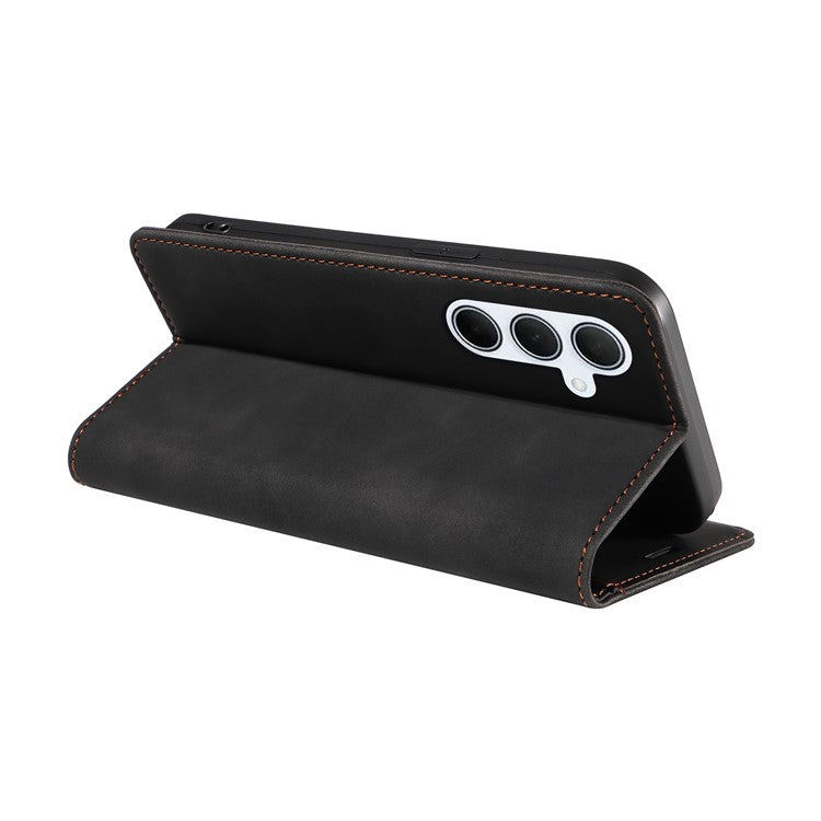 BETOPNICE 003 For Samsung Galaxy M35 5G Leather Case RFID Blocking Wallet Phone Cover - Black