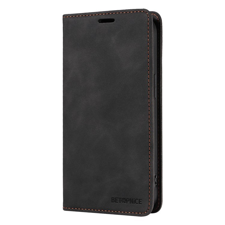 BETOPNICE 003 For Samsung Galaxy M35 5G Leather Case RFID Blocking Wallet Phone Cover - Black