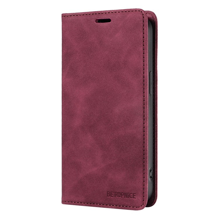 BETOPNICE 003 For Samsung Galaxy M35 5G Leather Case RFID Blocking Wallet Phone Cover - Red