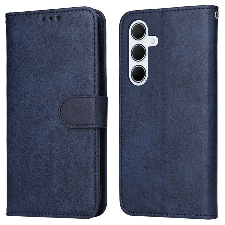 For Samsung Galaxy M35 5G Case Card Slots Wallet PU Leather Phone Cover - Blue