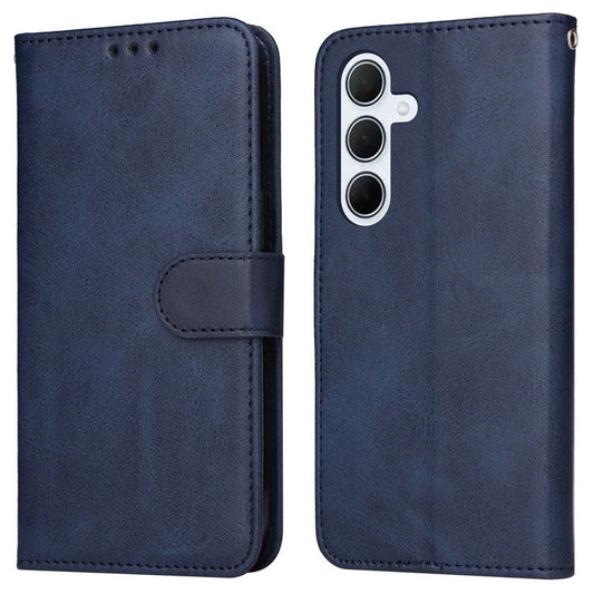 For Samsung Galaxy M35 5G Case Card Slots Wallet PU Leather Phone Cover - Blue