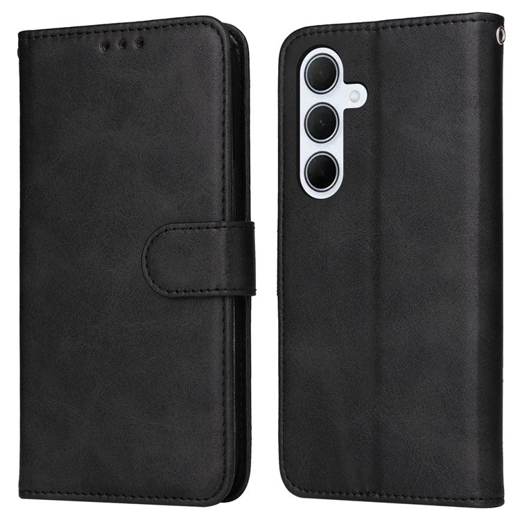 For Samsung Galaxy M35 5G Case Card Slots Wallet PU Leather Phone Cover - Black