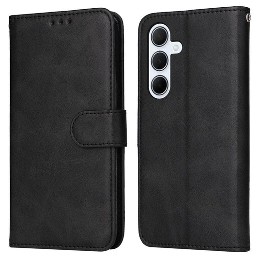 For Samsung Galaxy M35 5G Case Card Slots Wallet PU Leather Phone Cover - Black