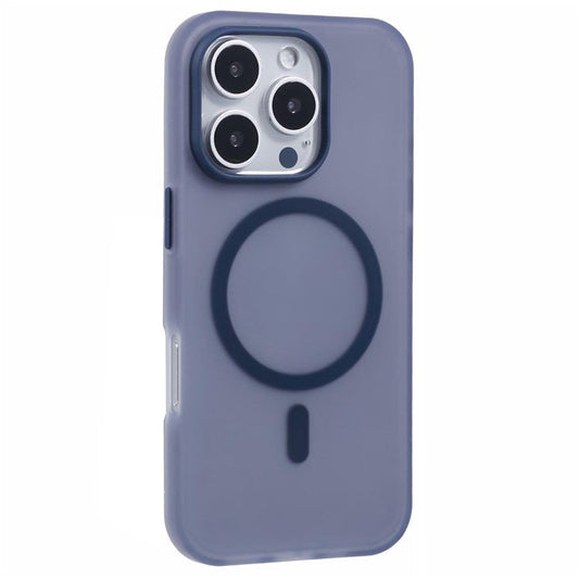 For iPhone 16 Pro Case Compatible with MagSafe Matte TPU Phone Cover - Navy Blue