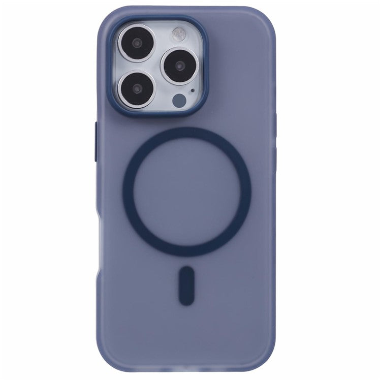 For iPhone 16 Pro Case Compatible with MagSafe Matte TPU Phone Cover - Navy Blue
