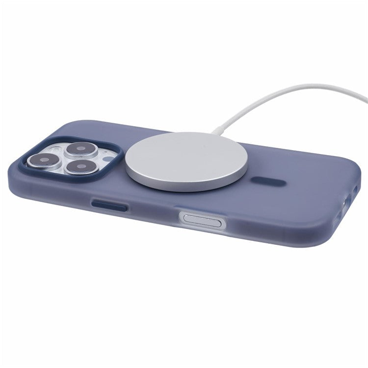 For iPhone 16 Pro Case Compatible with MagSafe Matte TPU Phone Cover - Navy Blue
