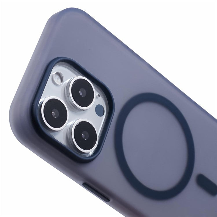For iPhone 16 Pro Case Compatible with MagSafe Matte TPU Phone Cover - Navy Blue