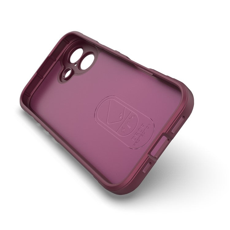 For iPhone 16 TPU Case Scratch-resistant Rugged Back Soft Phone Cover - Wine Red
