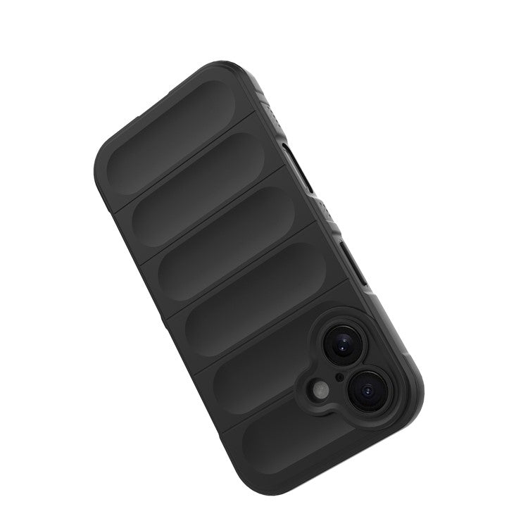 For iPhone 16 TPU Case Scratch-resistant Rugged Back Soft Phone Cover - Dark Grey