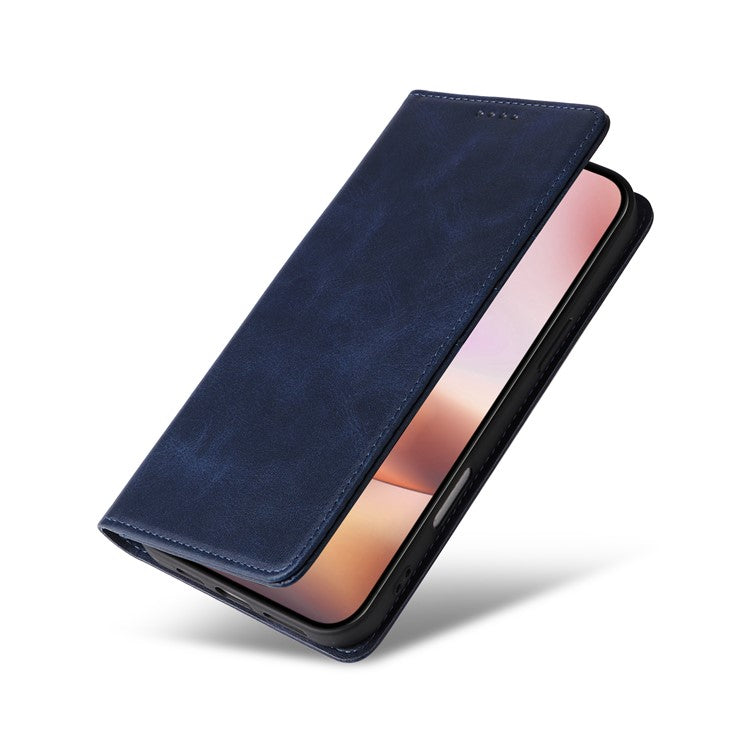 For iPhone 16 Plus Case Leather Phone Cover with RFID Blocking Wallet - Blue