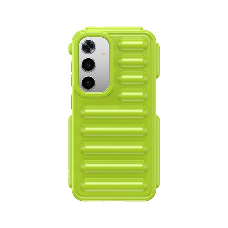 WANLONFENG LK Series for Samsung Galaxy S24 TPU Case Capsule Ribbed Phone Cover with Screen Film - Green